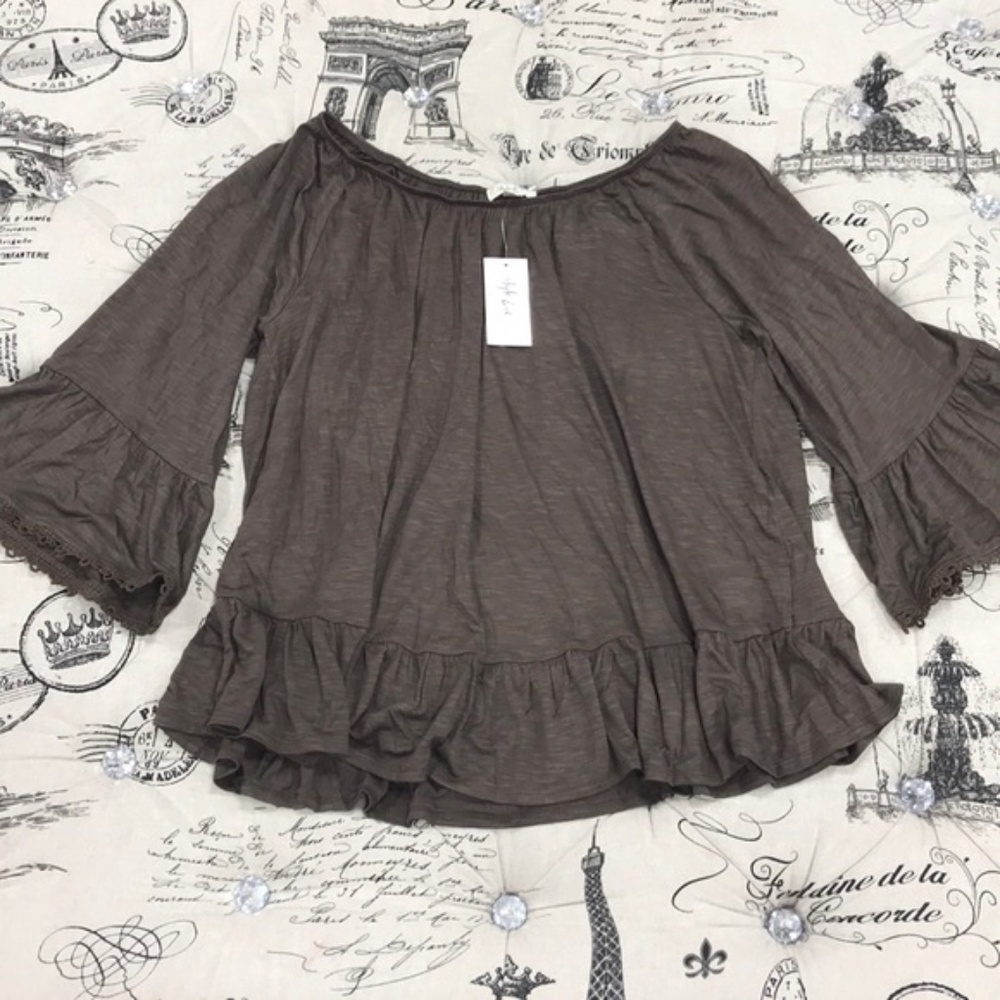 Style & Co Off-The-Shoulder Bell-Sleeve Top - Picture 2 of 4